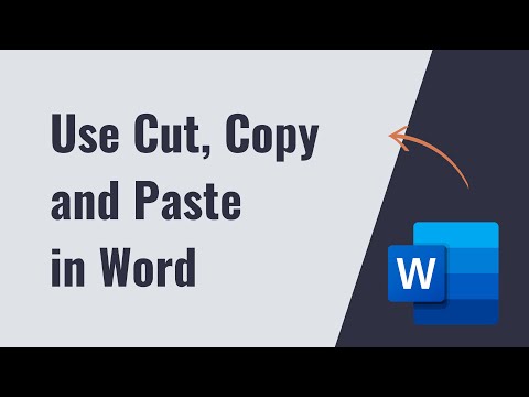 How to use cut, copy and paste options in MS Word