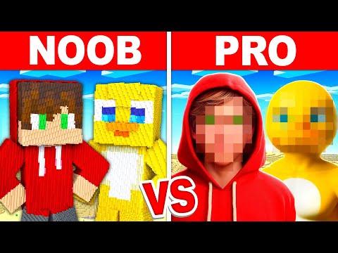 REAL PIP & LOUIE Build Battle In Minecraft - NOOB VS PRO CHALLENGE