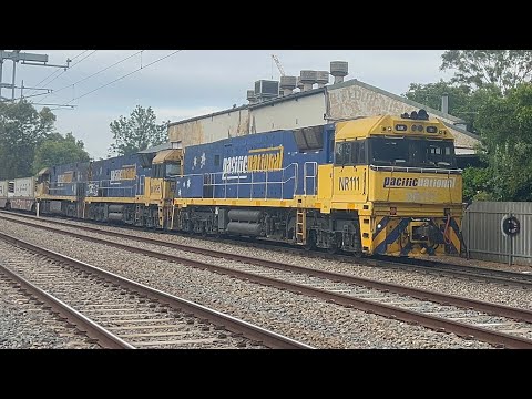 Pacific National freight 2MP5 through Hawker St with NR111, NR95 & NR54 leading the consist
