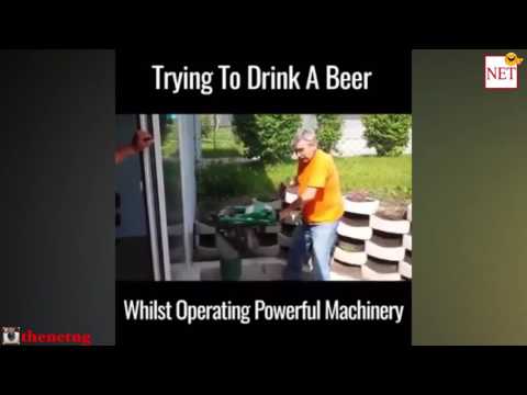 That awkward moment when you're trying to drink beer whilst operating powerful machinery