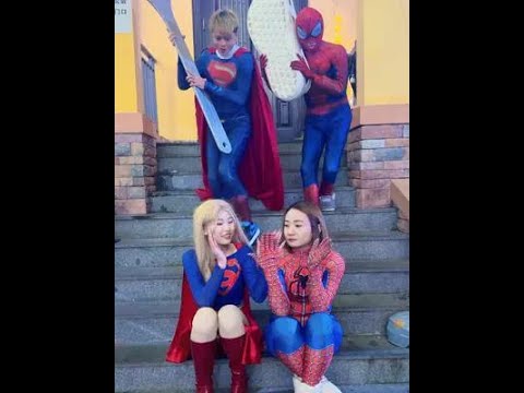 Male Superman Spider-Man is really funny#Superman #spiderman #supergirl