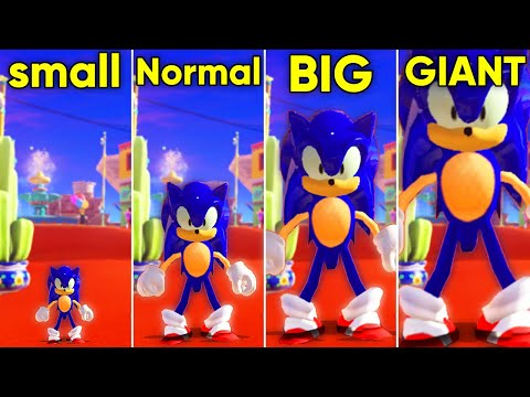 Super Mario Odyssey (Sonic) - Small vs Normal vs Big vs Giant