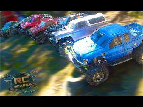 RC ADVENTURES - Group Trail Run - 1:10 Scale 4x4 Trucks - Krazy Joe, Crawler Ted, JEM & More!