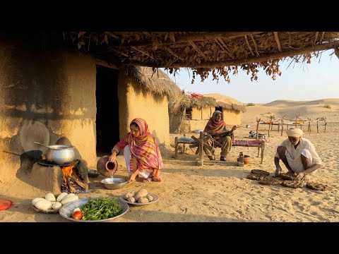 Ancient Desert Woman Cooking Routine | Traditional Desert Food & Sustainable Life | Village Life