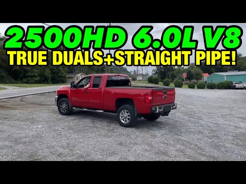 2011 Chevy Silverado 2500HD 6.0L V8 TRUE DUAL EXHAUST w/ STRAIGHT PIPES!