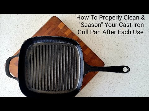 How To Clean & Season Your Cast Iron Grill Pan After Each Use #youtube #howto #castironcooking #yt