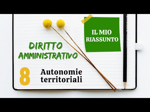 Diritto Amministrativo - Capitolo 8: autonomie territoriali