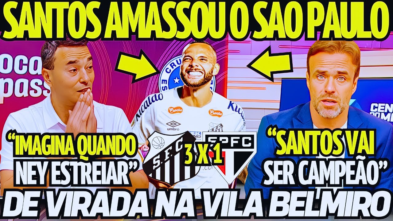 PÓS JOGO! SANTOS AMASSOU O SÃO PAULO! MÍDIA SE RENDE AO GUILHERME! NOTICIAS DO SANTOS HOJE!