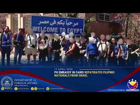 PH Embassy in Cairo Repatriates Filipino Nationals from Israel