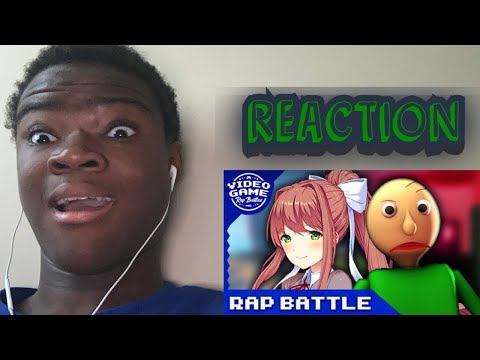 Baldi vs. Monika - Video Game Rap Battle [DDLC vs. Baldi's Basics] Reaction!