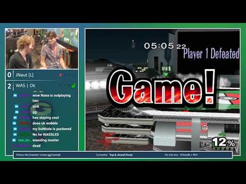 N.E. Melee Arcadian 6 - JNaut [L] (Sheik, Fox) vs. Ok (Ice Climbers) - SSBM GF