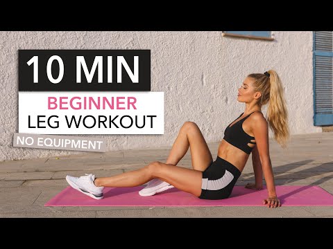 10 MIN BEGINNER LEG WORKOUT .. with breaks! Booty, Thighs & Hamstrings / No Equipment I Pamela Reif thumnail