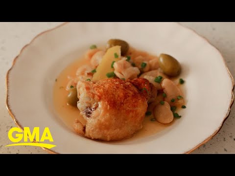Chef Christine Anne Flynn shares recipe for crispy chicken thighs over vinegar beans l GMA