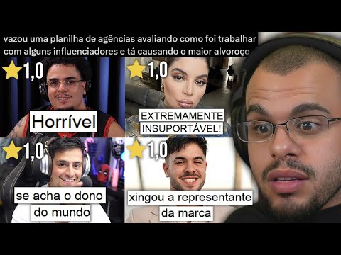 VIRALIZA PLANILHA DE SUPOSTAS AGÊNCIAS EXPONDO INFLUENCERS ARROGANTES QUE TRABALHAM MAL