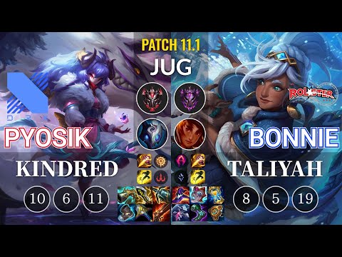 DRX Pyosik Kindred vs KT Bonnie Taliyah Jungle - KR Patch 11.1