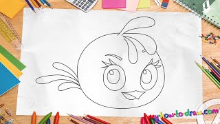 How to draw Angry Birds Stella - Easy step-by-step drawing lessons for kids