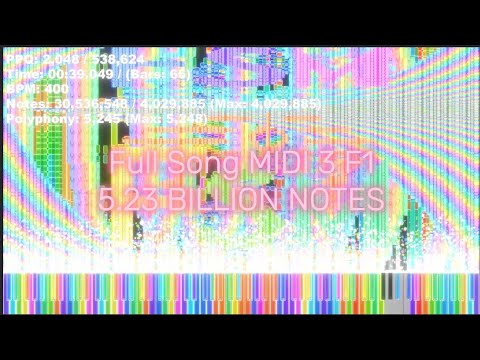 [Black MIDI] Full Song MIDI 3 F1 - 5.23 BILLION NOTES 🔥