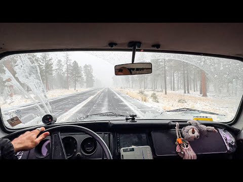 A blizzard catches us on ROUTE 66