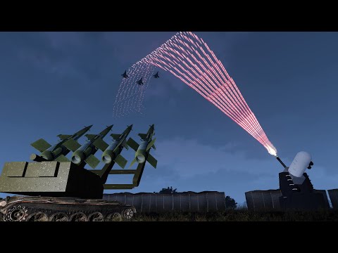 Air Defense System vs Incoming Jets - MiG-29 - C-RAM CIWS in Action - Anti-Aircraft Missile