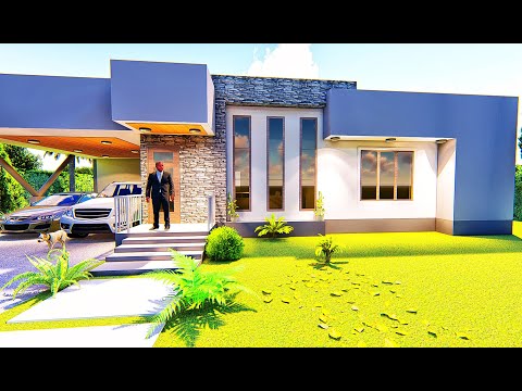 Low Pitched roof design | 3 Bedroom | floor plan I18.5 x 13.1 meters (61 x 43ft).50% off on roofing