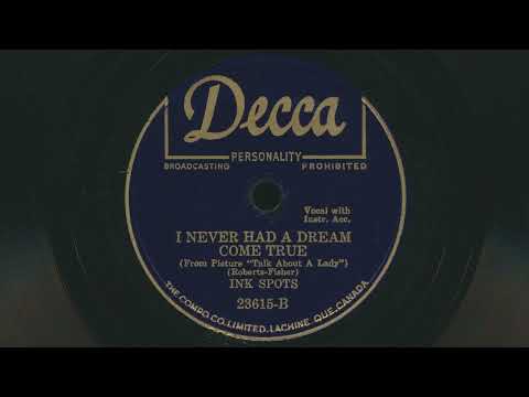 Thumbnail for 1946 THE INK SPOTS I Never Had A Dream Come True - 78 RPM Record by Jerry Daniels