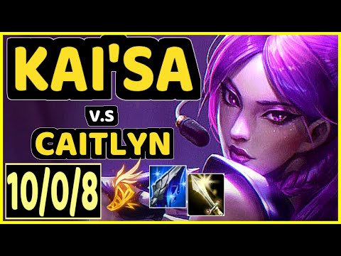 KLAUS (KAI'SA) vs CAITLYN - 10/0/8 KDA BOTTOM ADC CHALLENGER GAMEPLAY - BR