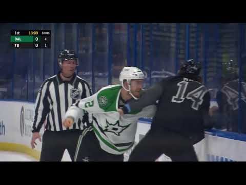 NHL Fight - Stars @ Lightning - Oleksiak vs Maroon - 27 02 2021