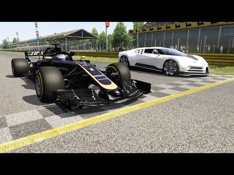 F1 Haas 2019 vs Bugatti Centodieci at Monza Full Course