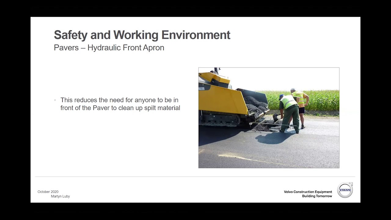 Use of technology in paving equipment to improve site safety - Martyn Luby, Volvo