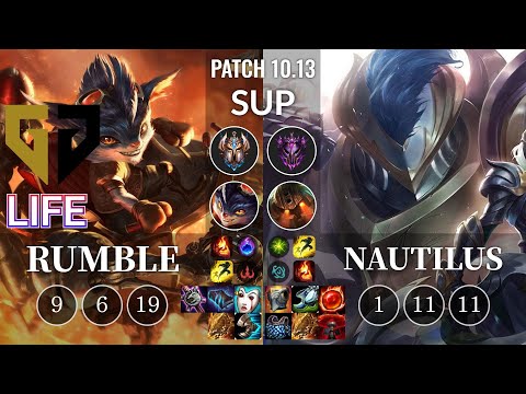 GEN Life Rumble vs Nautilus Sup - KR Patch 10.13