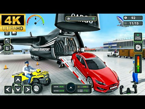 Airplane Pilot Car Transporter Simulator - Cargo Multi Trailer Transport Drive - Android GamePlay