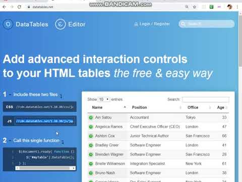 Jquery DataTable   How to plug in Datatable   Lesson 1