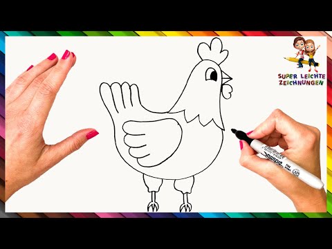 Wie Man Ein Huhn Zeichnet Schritt Für Schritt 🐔 Huhn Zeichnen Leicht