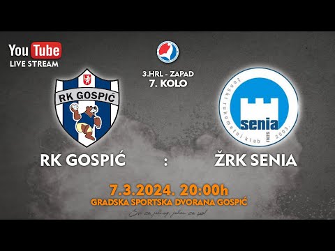 23-24 [Ž] RK Gospić - RK Senia - 3. HRL-ZAPAD - 7. kolo (07.03.2024.)