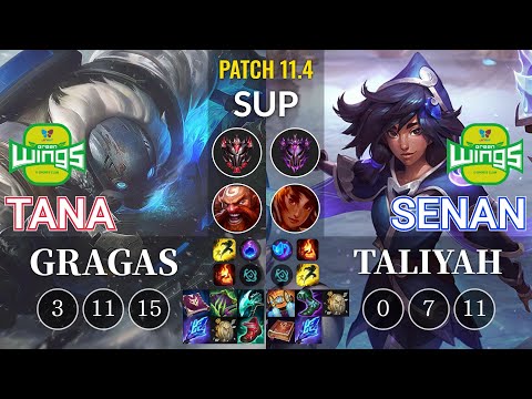 JAG TaNa Gragas vs JAG Senan Taliyah Sup - KR Patch 11.4