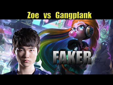 SKT T1 Faker - Zoe vs Gangplank  페이커 조이 - KR LOL REPLAYS
