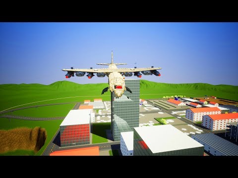 Lego Airplane Falls Crazy Crashes #1 - Brick Rigs