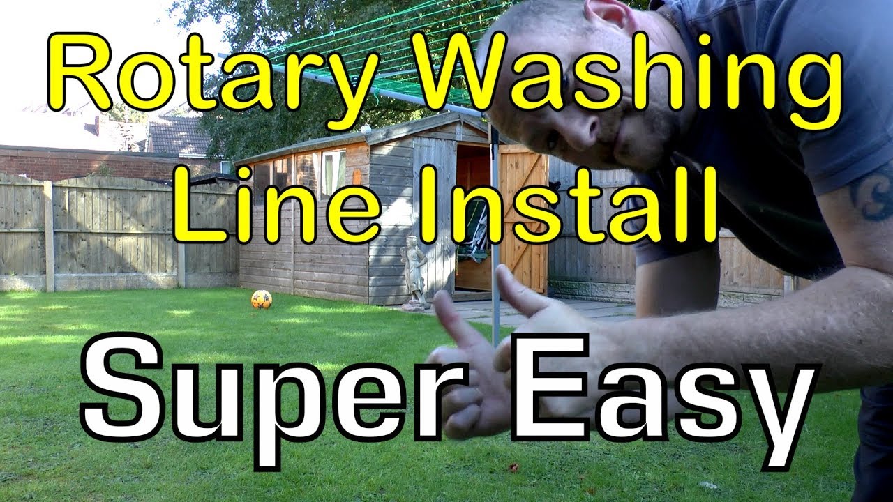 Watch video Installing a Rotary Washing Line - DIY Now Installing a Rotary Washing Line - DIY