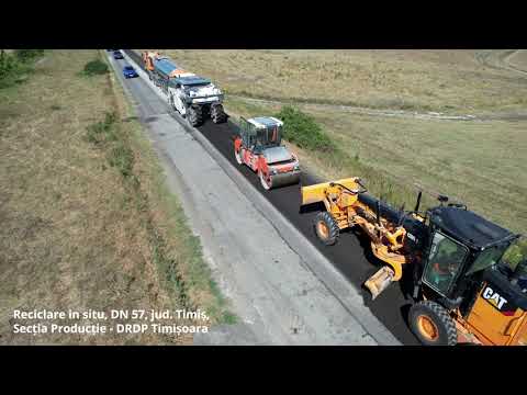 Reciclare in situ, cu utilajele SPLD – DRDP Timișoara, pe DN 57