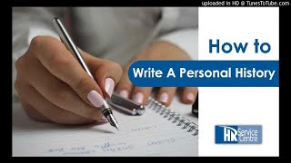 How To Write a Personal History