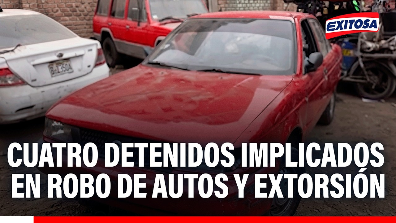 🔴🔵 Policía detiene a cuatro personas implicadas en el robo de vehículos y extorsión en S.M.P.