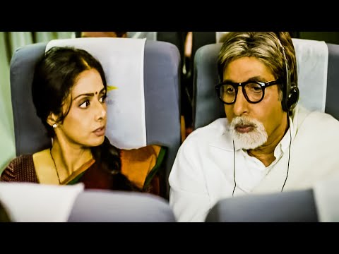 Amitabh Bachchan Helps Sridevi In Her First Flight Travel 🛫 | English Vinglish - Best Movie Scene