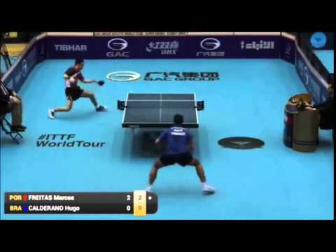 Kuwait Open 2015 Highlights: Marcos Freitas POR Vs Hugo Calderano BRA (Round Of 32)