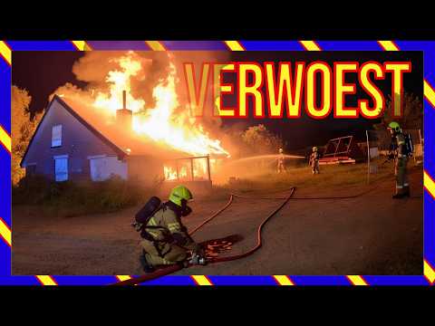 🚨 Grote brand in de nacht… niets meer te redden 😱🚒   - VOLUNTEERS DUTCH FIREFIGHTERS -
