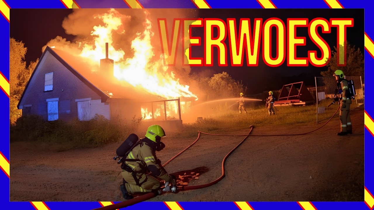 🚨 Grote brand in de nacht… niets meer te redden 😱🚒   - VOLUNTEERS DUTCH FIREFIGHTERS -