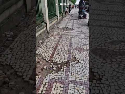 Calçadas danificadas no entorno do Bosque Rodrigues Alves preocupam pedestres em Belém