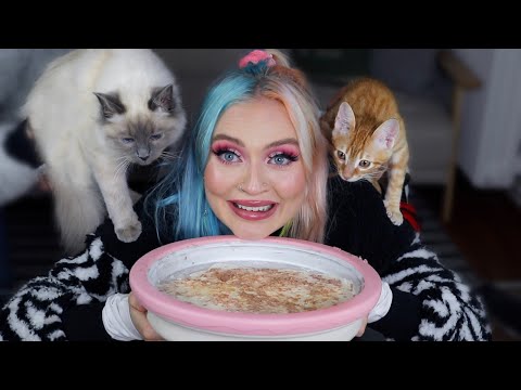 making ice cream for me and my cats