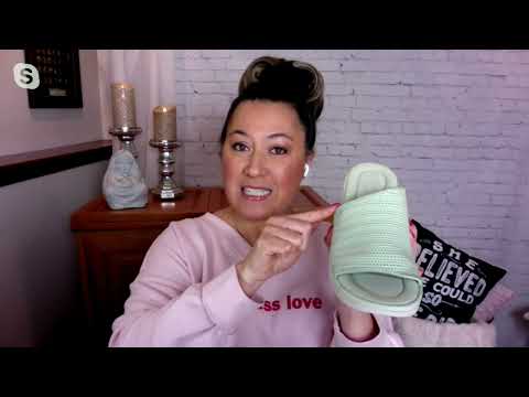 Ryka Knit Slide Sandals with Plush Fit - Ellie on QVC