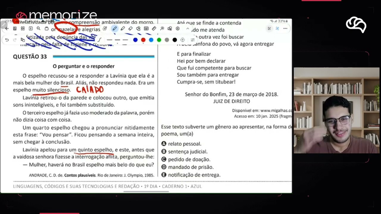Resolução em Vídeo — Questão 33 ENEM 2025 Belém
