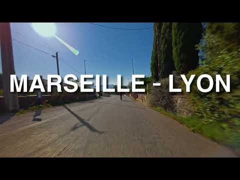 Road Marseille - Lyon (France) A7. Traveling by car in first person